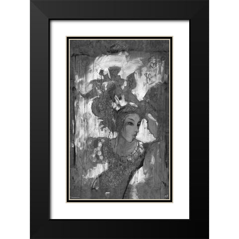 BandW Festive VI Black Modern Wood Framed Art Print with Double Matting by Wiley, Marta