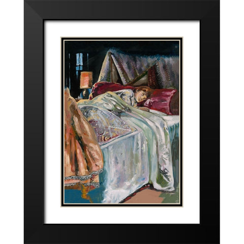 Colorful painting child Black Modern Wood Framed Art Print with Double Matting by Wiley, Marta