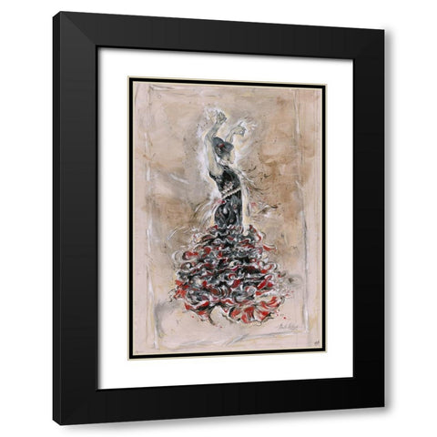 Dancer On Linen Black Modern Wood Framed Art Print with Double Matting by Wiley, Marta