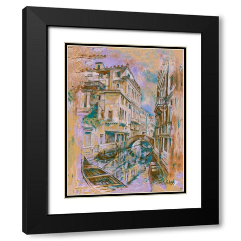 Italy beige, purple Black Modern Wood Framed Art Print with Double Matting by Wiley, Marta