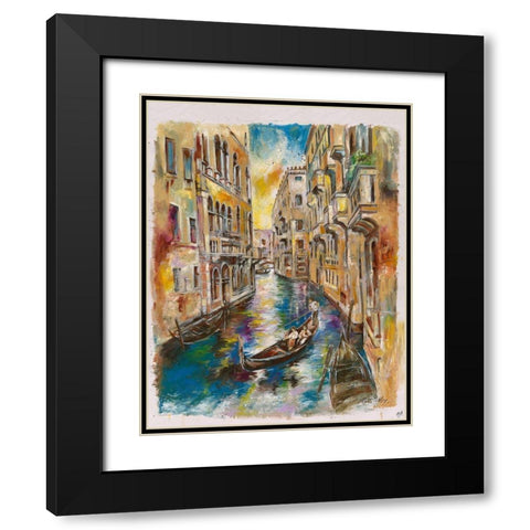 Golden Venice I Black Modern Wood Framed Art Print with Double Matting by Wiley, Marta