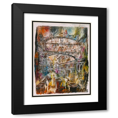 Gray Tones Venice Black Modern Wood Framed Art Print with Double Matting by Wiley, Marta