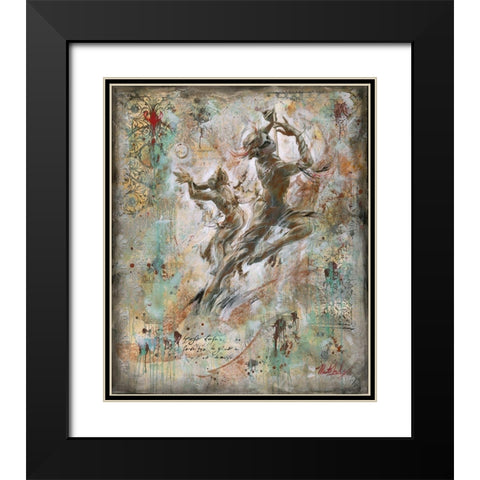 golden Flute Players Black Modern Wood Framed Art Print with Double Matting by Wiley, Marta