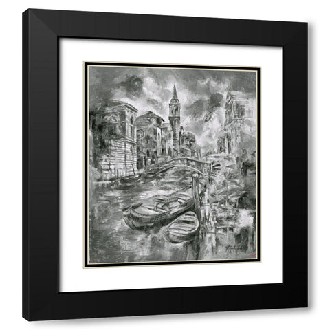 Black and White Sketch Black Modern Wood Framed Art Print with Double Matting by Wiley, Marta