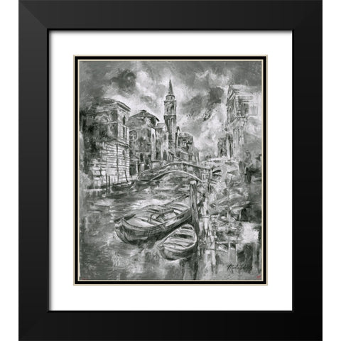 Black and White Sketch Black Modern Wood Framed Art Print with Double Matting by Wiley, Marta