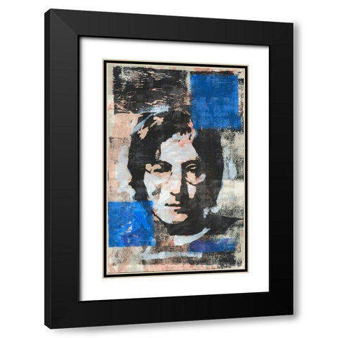 John Lennon Black Modern Wood Framed Art Print with Double Matting by Wiley, Marta