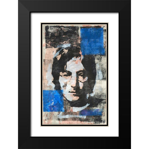 John Lennon Black Modern Wood Framed Art Print with Double Matting by Wiley, Marta