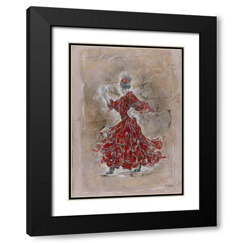 Scarlet Red Dancer Black Modern Wood Framed Art Print with Double Matting by Wiley, Marta