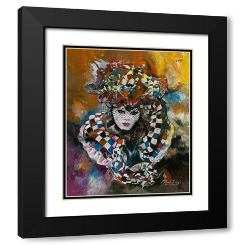 Venice Colors Black Modern Wood Framed Art Print with Double Matting by Wiley, Marta