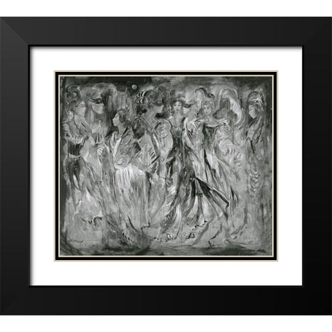 BandW Renaisaunce Sketch Black Modern Wood Framed Art Print with Double Matting by Wiley, Marta