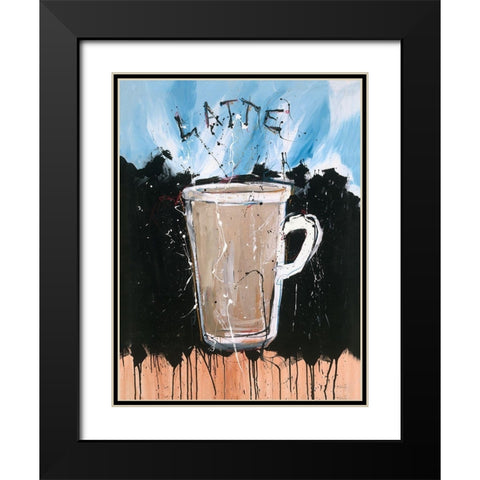 Latte Black Modern Wood Framed Art Print with Double Matting by Wiley, Marta