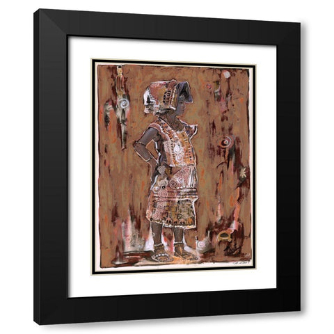African Girl Black Modern Wood Framed Art Print with Double Matting by Wiley, Marta