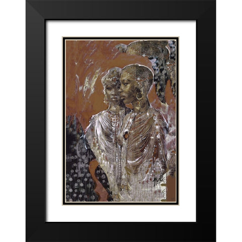 Sepia African Black Modern Wood Framed Art Print with Double Matting by Wiley, Marta