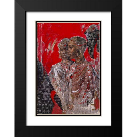 Cadmium Red African Black Modern Wood Framed Art Print with Double Matting by Wiley, Marta