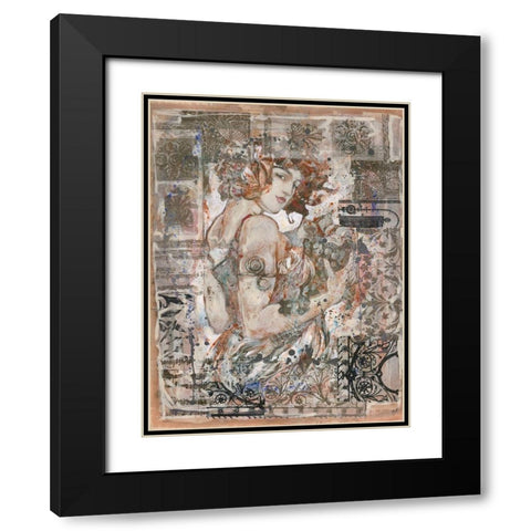 Goddess of Abundance- gold Black Modern Wood Framed Art Print with Double Matting by Wiley, Marta
