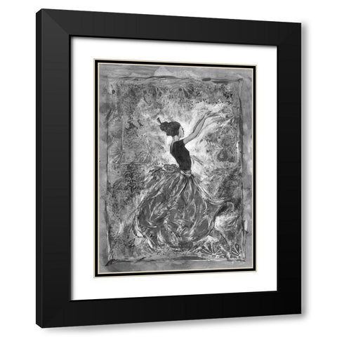 Dancer VI- Red Skirt Black Modern Wood Framed Art Print with Double Matting by Wiley, Marta