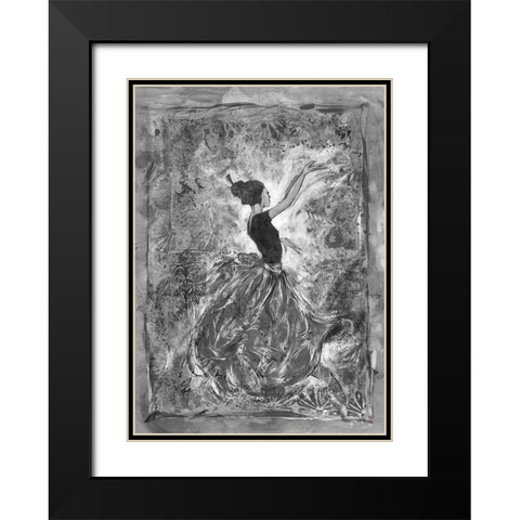 Dancer VI- Red Skirt Black Modern Wood Framed Art Print with Double Matting by Wiley, Marta