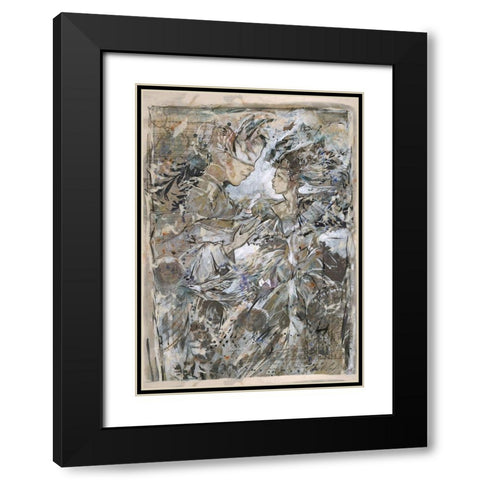 Couple V- Golden  Black Modern Wood Framed Art Print with Double Matting by Wiley, Marta