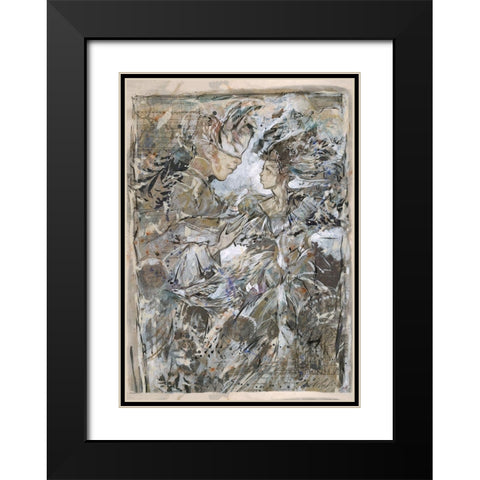 Couple V- Golden  Black Modern Wood Framed Art Print with Double Matting by Wiley, Marta