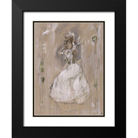 Vintage Beuty Black Modern Wood Framed Art Print with Double Matting by Wiley, Marta