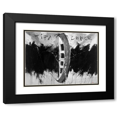 Tip A Canoe BandW Black Modern Wood Framed Art Print with Double Matting by Wiley, Marta