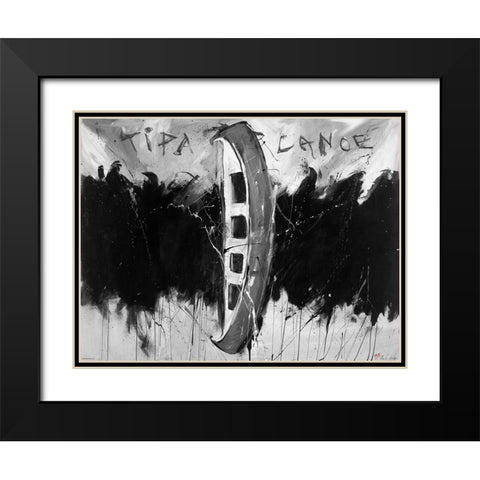 Tip A Canoe BandW Black Modern Wood Framed Art Print with Double Matting by Wiley, Marta