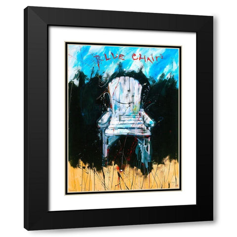 Blue Chair color Black Modern Wood Framed Art Print with Double Matting by Wiley, Marta