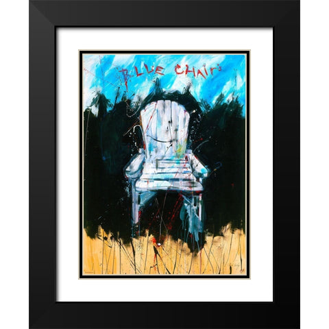 Blue Chair color Black Modern Wood Framed Art Print with Double Matting by Wiley, Marta