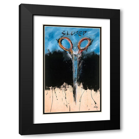 Closed colors Black Modern Wood Framed Art Print with Double Matting by Wiley, Marta
