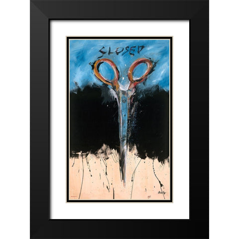 Closed colors Black Modern Wood Framed Art Print with Double Matting by Wiley, Marta