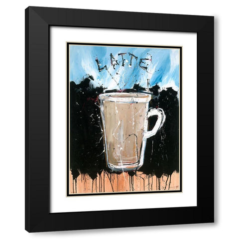 Latte Light colors Black Modern Wood Framed Art Print with Double Matting by Wiley, Marta