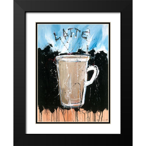 Latte Light colors Black Modern Wood Framed Art Print with Double Matting by Wiley, Marta