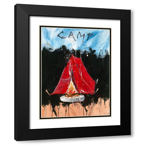 Camp Darker colors Black Modern Wood Framed Art Print with Double Matting by Wiley, Marta