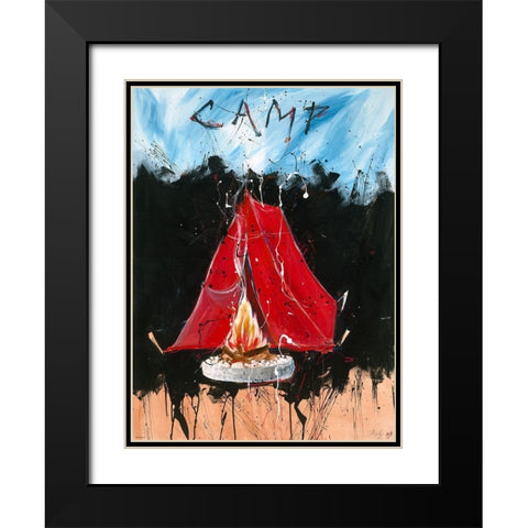 Camp Darker colors Black Modern Wood Framed Art Print with Double Matting by Wiley, Marta