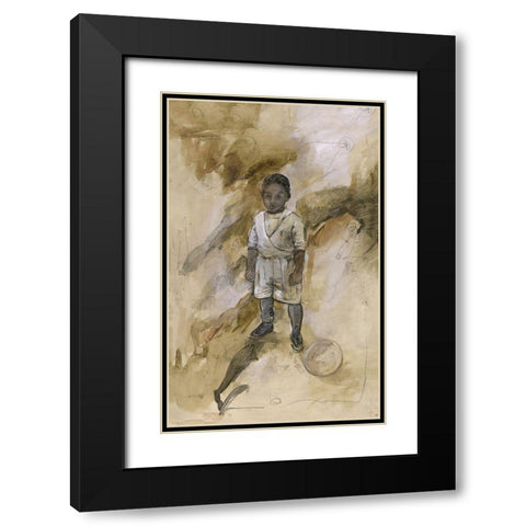 African Boy Black Modern Wood Framed Art Print with Double Matting by Wiley, Marta