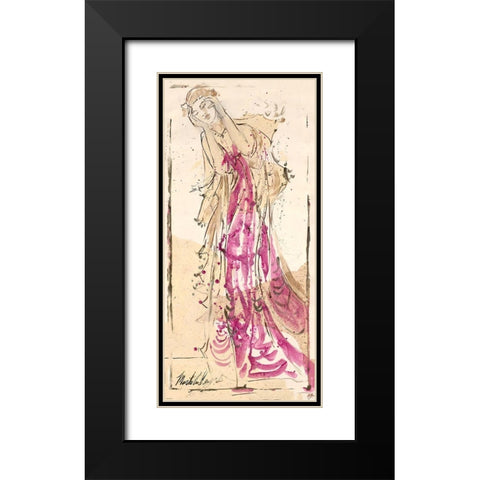 Abstract figure III lighter colors Black Modern Wood Framed Art Print with Double Matting by Wiley, Marta