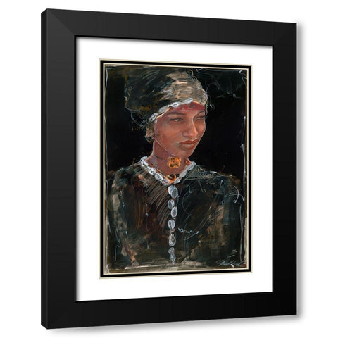 African Style color Black Modern Wood Framed Art Print with Double Matting by Wiley, Marta
