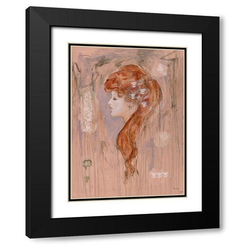 Vintage Rose  Black Modern Wood Framed Art Print with Double Matting by Wiley, Marta
