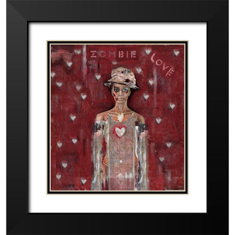 Zombie Love Woman Black Modern Wood Framed Art Print with Double Matting by Wiley, Marta