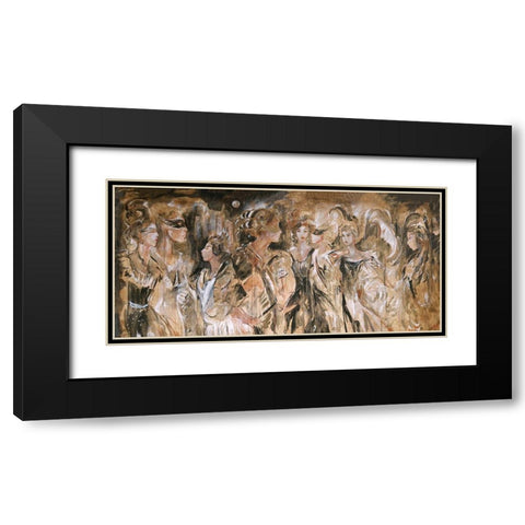 Renaisaunce III- vertical piece Black Modern Wood Framed Art Print with Double Matting by Wiley, Marta