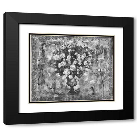 Floral II Black Modern Wood Framed Art Print with Double Matting by Wiley, Marta