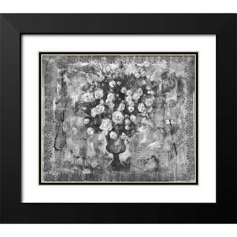 Floral II Black Modern Wood Framed Art Print with Double Matting by Wiley, Marta