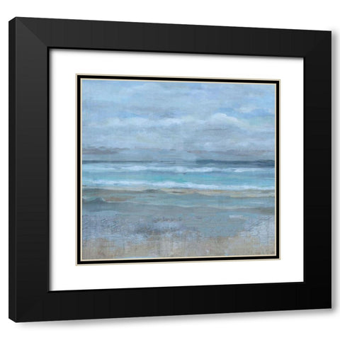 Sqare Abstract Dark Black Modern Wood Framed Art Print with Double Matting by Wiley, Marta