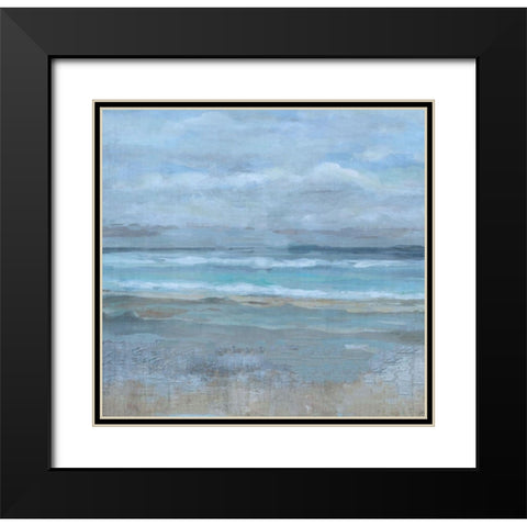 Sqare Abstract Dark Black Modern Wood Framed Art Print with Double Matting by Wiley, Marta