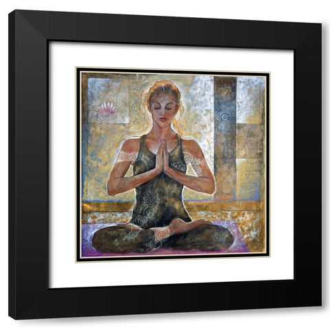 Yoga Sandy Black Modern Wood Framed Art Print with Double Matting by Wiley, Marta