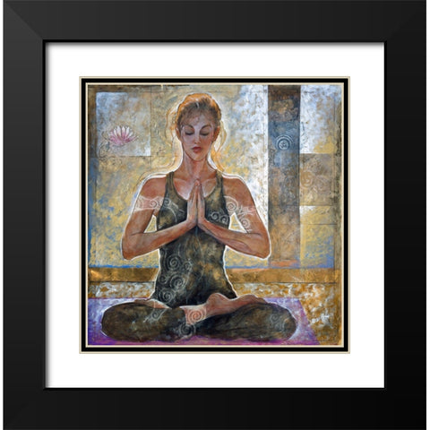 Yoga Sandy Black Modern Wood Framed Art Print with Double Matting by Wiley, Marta