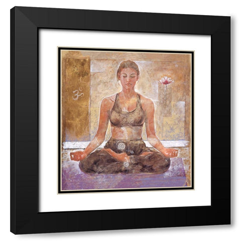 Yoga II Sandy Black Modern Wood Framed Art Print with Double Matting by Wiley, Marta