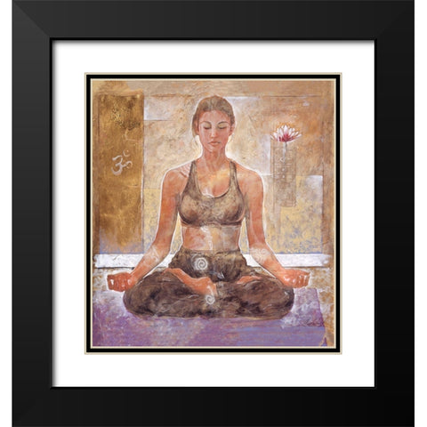 Yoga II Sandy Black Modern Wood Framed Art Print with Double Matting by Wiley, Marta