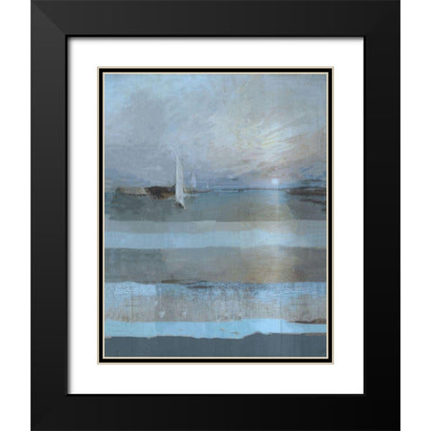Classical Sail Blue Black Modern Wood Framed Art Print with Double Matting by Wiley, Marta