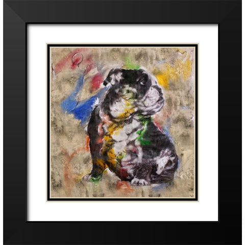Colorful Dog I Black Modern Wood Framed Art Print with Double Matting by Wiley, Marta